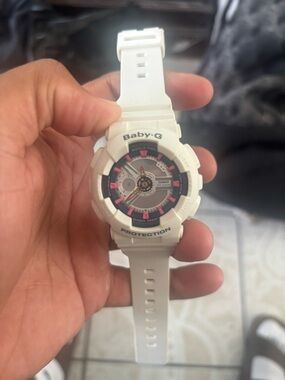 Casio Baby-G White Watch with Pink Accents